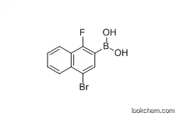 Molecular Structure of 913836-09-6 (4-BROMO-1-FLUORO-2-NAPHTHALENEBORONIC ACID)